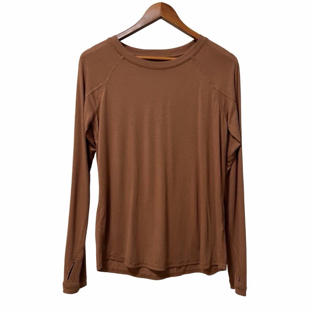 Free Fly Womens Bamboo Lightweight Long Sleeve Shirt II Size M Nutmeg Granola